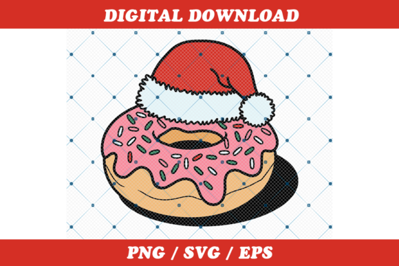 Christmas Donut with Santa Hat Vector Review
