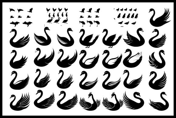 Elegant Swan Silhouette Bundle High-Quality