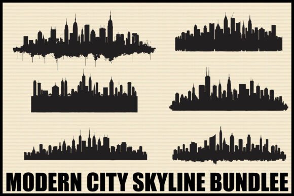Modern City Skyline Silhouette Set: A Designer's Review