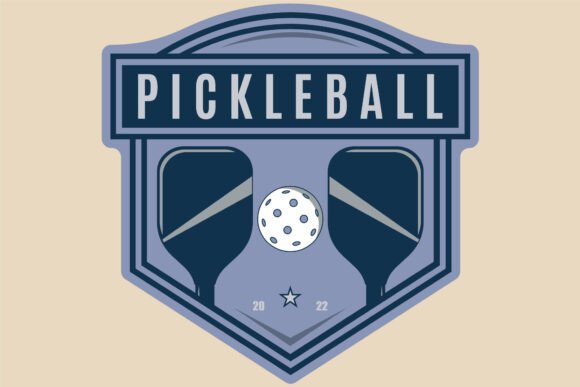 Pickleball Sport Emblem Logo Vector Review